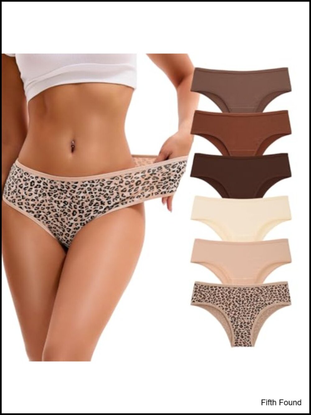 Women's Cotton Cheeky Hipster Panties 6-Pack Mid Rise Soft Stretch